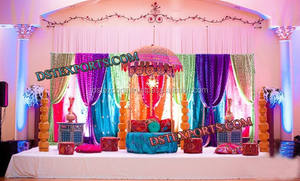 ที่นั่งเจ้าสาวสำหรับงานแต่งงานแบบปากีสถานที่ทันสมัย Heena สำหรับมุสลิม walima heena ปาร์ตี้เวทีล่าสุด mhandi เจ้าสาวที่นั่งแบบ UK USA - Product Image 6