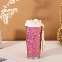 Bouteille d'eau en titane pur de qualité supérieure 500 ml, tasse à café isotherme double paroi, mug en titane portable anti-fuite pour le bureau et les affaires