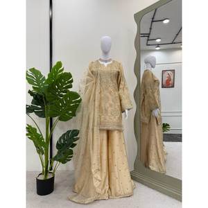 Conjunto de traje de trabajo de hilo y secuencia para mujer para fiestas - Product Image 3