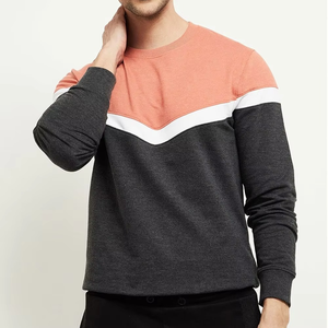 Sweat-shirt tendance à col rond avec blocs de couleur, en coton premium, motif chevron, streetwear décontracté, élégant et confortable - Product Image 5