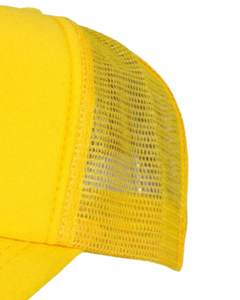 Gorra Trucker Amarilla Brillante con Malla Trasera, Ajustable, Transpirable, de Poliéster, con Espuma Frontal, Logotipo Personalizado, Gorra de Béisbol Lisa - Product Image 3