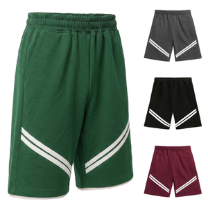 Pantalones Cortos Deportivos de Poliéster para Hombre, Color Verde, con Logotipo Personalizado, Doble Raya Diagonal Blanca, Cintura Elástica, para Entrenamiento Deportivo de Verano - Product Image 5