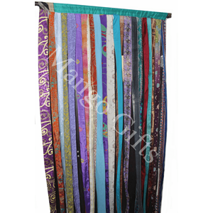 Luxury Decorative Silk Saree Door <b>Curtain</b> with Lightweight Fabric Hanging for Doorways Living Room Balcony and Temple Entrances - Product Image 3