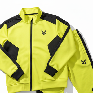 Mens Heavy weight Panel Tracksuit <b>Zip</b> <b>Up</b> <b>Jacket</b> Jogger Set Contrast Color Streetwear Training Sports Suit Custom Logo OEM - Product Image 6