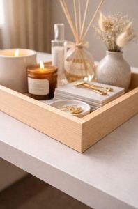 Plateau de service rustique en bois pour mariage, plateau décoratif pour thé, café, en-cas, plateau rectangulaire pour table à manger, buffet, présentation - Product Image 4