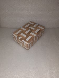 <b>Vintage</b>-Style Brown & Ivory Resin Inlay Decorative Indian Pattern Jewelry <b>Box</b> for Storage & Gift Giving - Product Image 5
