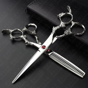 Ciseaux de coiffure de qualité supérieure avec design Dragon, en acier inoxydable, lames de barbier à tranchant aiguisé comme des rasoirs - Product Image 4