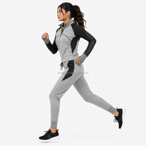 Conjunto Deportivo de Mujer con Cremallera Media, Chándal para Correr, Ropa Deportiva Premium, OEM ODM, Ropa de Marca Privada al por Mayor - Product Image 3