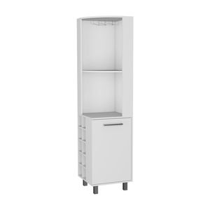 Mobile Bar Angolare Bianco con Portabicchieri e Portabottiglie per Uso Domestico o Commerciale - Product Image 3