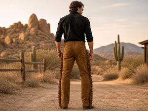 Pantalon en cuir véritable marron pour homme, taille haute, coupe droite, braguette boutonnée, style décontracté, poches latérales, idéal pour l'automne - Product Image 6