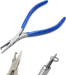 Pince à anneaux fendus mini professionnelle en acier inoxydable avec poignée bleue pour la bijouterie et le piercing corporel, fabriquée au Pakistan - Product Image 1