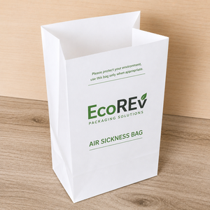Eco-Friendly <b>Biodegradable</b> Air Sickness Bag Twisted Handles Kraft <b>Paper</b> Self Adhesive Seal Offset Printing Luxury Design - Product Image 2