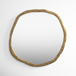 Cadre de miroir minimaliste en métal cintré avec finition dorée pour la maison, les hôtels, les salles de bain, cadre de miroir décoratif - Product Image 3