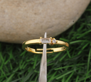 Anillo de Plata de Ley 925 con Turquesa, Joyería Fina Minimalista Chapada en Oro con Rama de Olivo para Mujer, Regalo de Aniversario o Fiesta - Product Image 1