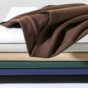 T-shirt homme en coton pur lourd 330g, couleur unie, coupe ample, broderie logo personnalisée, prix usine Chine-Bangladesh, pour l'export. - Product Image 1