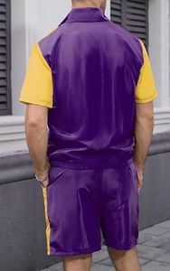 ชุดวอร์มยูนิเซ็กส์สไตล์วินเทจ Y2K สีสันตัดกัน น้ำหนักเบา เสื้อแจ็คเก็ตแขนสั้นพร้อมเชือกผูก กางเกงขาสั้น แห้งเร็ว ผลิตจากโพลีเอสเตอร์ เหมาะสำหรับฤดูใบไม้ผลิ - Product Image 5