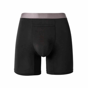 Men's Solid Color Cotton Compression Shorts Mid Waist Elastic Breathable Casual Knitted - Product Image 4