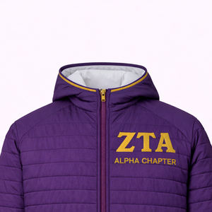 Chaqueta Acolchada de Fraternidad OEM al por Mayor, Proveedor de Chaquetas Acolchadas con Letras Griegas Personalizadas, Chaqueta Acolchada de Fraternidad con Letras Griegas Personalizadas - Product Image 2