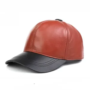 Casquette de baseball en cuir PU bleu et noir, color block, réglable, décontractée, respirante, pour toutes les saisons, pour adultes unisexes - Product Image 4