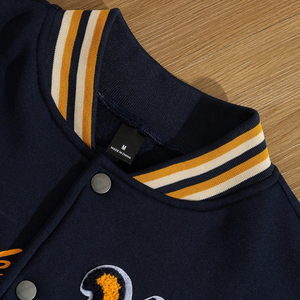 Chaquetas de Béisbol Estilo Hip Hop Urbano al por Mayor de Fábrica para Hombre y Mujer, Sudaderas Personalizadas con Bordado y Corte Holgado - Product Image 3