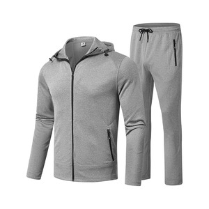 Men's Tracksuits <b>Set</b> Full Zip Jacket Hoodie Sweatsuit Running Sport Pants Outfits for Men with Zipper Pockets - Product Image 1