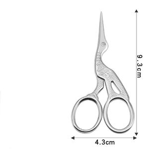 Tijeras de mano vintage con forma de grulla para recortar el vello de las cejas y la nariz, tijeras de acero inoxidable ANAAIF - Product Image 4