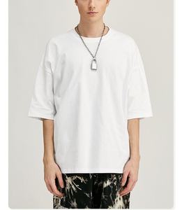 T-shirt unisexe en coton épais surdimensionné pour homme, personnalisable avec logo, 100 % coton, épaules tombantes - Product Image 5