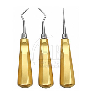 Kit d'élévateurs luxateurs manuels à poignées ergonomiques, pointes fines, construction en acier inoxydable, certifié CE, réutilisable pour le traitement dentaire - Product Image 2