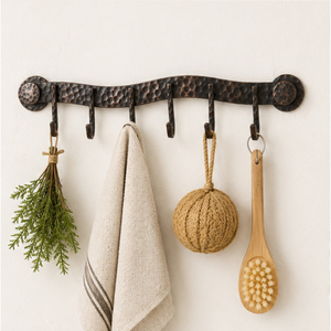 Porte-manteau mural en bronze antique martelé à la main, rail métallique pour manteaux, robes et ustensiles de cuisine, prix usine - Product Image 2