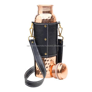 Excelente Botella de Agua de Cobre Ecológica, Botella de Cobre Deportiva con Beneficios Ayurvédicos, Botella de Agua Martillada 100% Pura y Saludable - Product Image 1