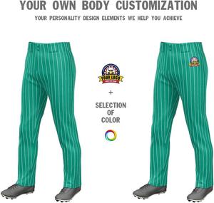 Pantalon de baseball élastique imprimé à fines rayures pour hommes pantalon de baseball ample et sublimé avec logo d'équipe de sport personnalisé - Product Image 3