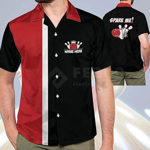 Camisa de Boliche Profesional para Hombre, de Alta Calidad, Poliéster/Algodón, Transpirable, Manga Corta, Precio Razonable para Adultos - Product Image 2