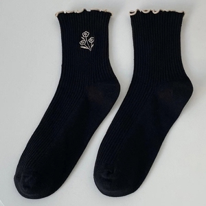 10 paires de chaussettes élastiques en coton légères, coupe basse, avec logo personnalisé, pour femmes et filles, disponibles en blanc et noir - Product Image 6