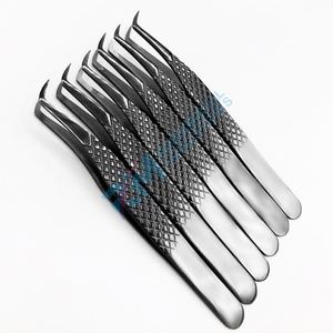 Pince à épiler antistatique en acier inoxydable noir RMI, pointe lisse, outils de maquillage professionnels, longueur 10 mm, extension de cils - Product Image 1