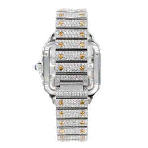 Relojes de Lujo para Hombre, Hechos a Mano, Mecánicos, con Movimiento ETA, Cuadrados, Analógicos, con Moissanita, que Pasan la Prueba del Diamante, Cristal de 20mm, Alta Calidad, Venta al Por Mayor - Product Image 3
