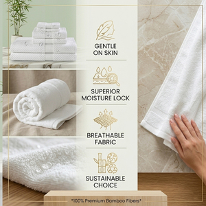 Serviette de Bain en Bambou Tissé Premium Ultra Douce, Très Absorbante, Séchage Rapide, Écologique, Luxe pour la Maison, l'Hôtel et le Spa - Product Image 6