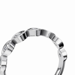 Anillo minimalista de compromiso y boda con diamante cultivado en laboratorio de corte elegante, media eternidad, para mujer, en oro de 10K, 14K, 18K, plata 925, 935. - Product Image 3