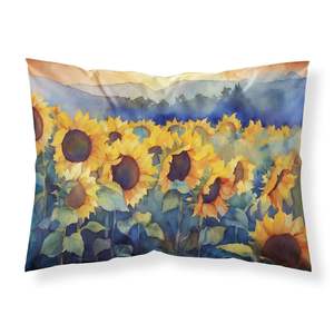 ปลอกหมอนอิงตกแต่งลายดอกทานตะวันในสีน้ำปลอกหมอนอิงขนาดมาตรฐานน้ำหนักเบาและนุ่มมาก - Product Image 1