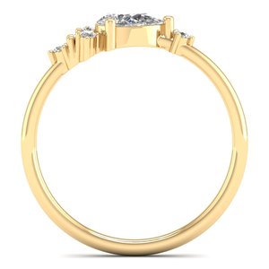 Bagues de fiançailles REYES personnalisées en or massif 14 carats avec moissanite taille poire de 0,59 carat pour femmes, cadeau d'anniversaire parfait, bijoux raffinés - Product Image 4