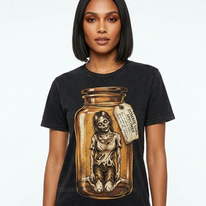 Camiseta Gráfica Vintage Personalizada para Mujer, Estampado de Esqueleto Bailando, Algodón, Fabricante de Ropa Urbana Retro, Prendas Impresas de Alta Calidad - Product Image 2