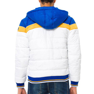 Latest Fashion Style Men Hooded Puffer <b>Jacket</b> With Front Zipper Color Panel Breathable <b>Waterproof</b> Winter Casual Outdoor <b>Jacket</b> - Product Image 3
