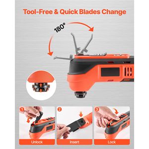 12V Cordless Oscillating Tool Multitool 6000-17500 OPM <b>Saw</b> with 6 Variable Speeds and 3.2 Degree Oscillation Battery <b>Powered</b> - Product Image 5