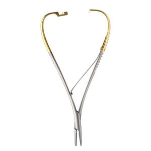Portaagujas Mathieu de Acero Inoxidable, Manual, T.C. Dorado, 200 mm, 20-422-200, Instrumento Quirúrgico Reutilizable de Precisión para Sutura, Hermann - Product Image 2