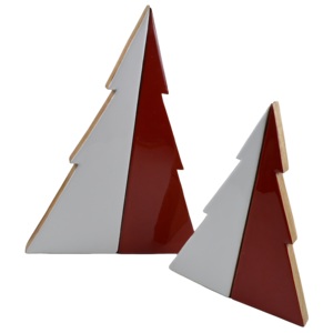 Décoration d'arbre de Noël en bois bicolore pour intérieur, finition émaillée, design pour décorations festives - Product Image 2