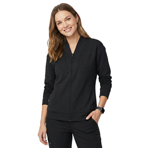 Blouse médicale personnalisable OEM pour femme, col en V, tissu extensible, poignets côtelés, coutures princesse, prix de gros - Product Image 1