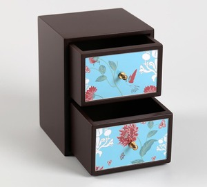 Handmade Vintage Wooden Jewelry organizer with Double <b>Drawers</b> Wooden Storage Box with two Compartments for Kitchen Organization - Product Image 4