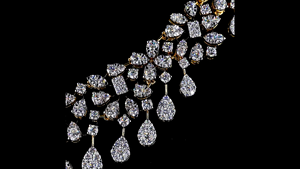 Bridal Illusion Setting <b>Necklace</b> with Lab Grown Diamonds Designer Wedding <b>Statement</b> <b>Necklace</b> Rose Gold Finish Party Jewelry - Product Image 5
