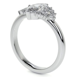 Marquise Cut Moissanite <b>Ring</b> 925 Sterling <b>Silver</b> White Gold Plated Luxury Engagement Wedding Promise Bridal <b>Solitaire</b> <b>Ring</b> - Product Image 4