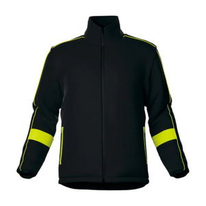 Chaqueta de Seguridad de Alta Visibilidad Negra con Franjas Reflectantes Amarillas, Diseño con Cierre Completo, Ropa de Trabajo, Softshell - Product Image 1