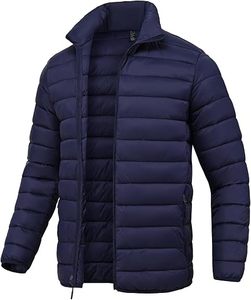 <b>Men's</b> Lightweight Packable Puffer Jacket Waterproof Winter Hood Jacket Custom Packable Quilted Puffer Jacket With Storage <b>Pouch</b> - Product Image 1